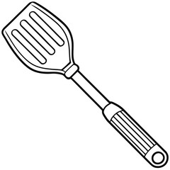 Kitchen utensils spatula vector line art style