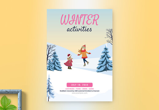 Printable Modern Winter Activity Event Flyer Layout