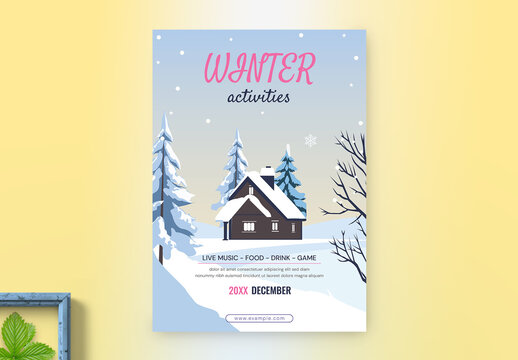 Winter Holiday Activities Event Flyer Template