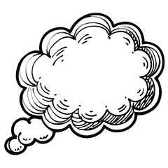 Cloud thought bubble thinking line art vector