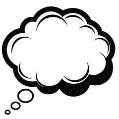 Cloud thought bubble thinking line art vector