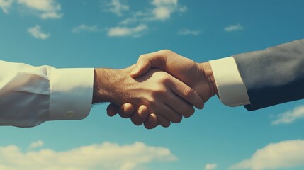 Business Agreement Through Handshake in Professional Setting