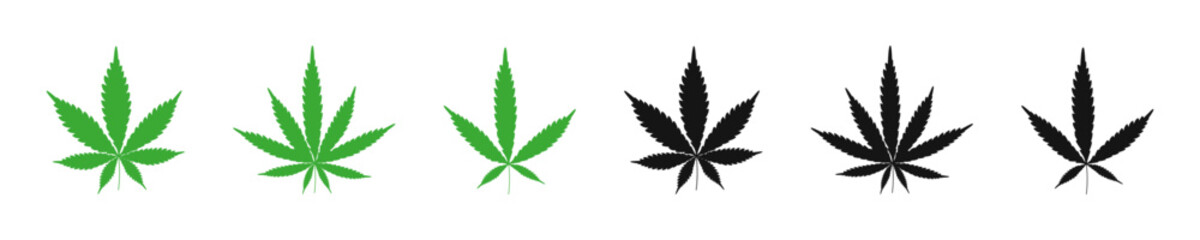 Ganja leaf icon. Cannabis symbol
