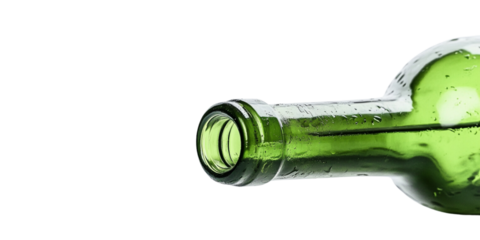 Broken  bottle isolated on white,