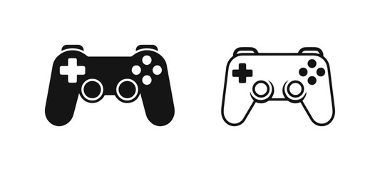 Gamepad controller icon. Video game device symbol