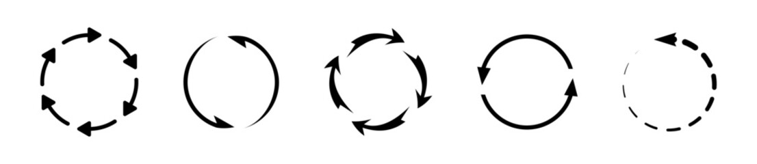 Arrow circle icon. Rotating navigation symbol
