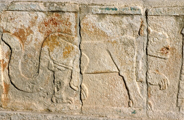 Jaguar, Panthera onca, Site indien Toltéque, Chichen Itza, Yucatan, Mexique