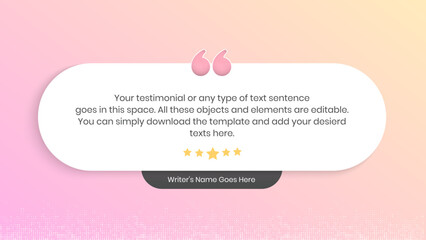 Creative Testimonial Editable Vector template, Empty speech bubbles, What our Clients Say, Quote, Review, Feedback, Infographic Template, Label, editable text box layout, recommendation note