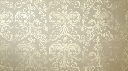 Fototapeta premium A beautifully detailed intricate design on shimmering silver wallpaper.