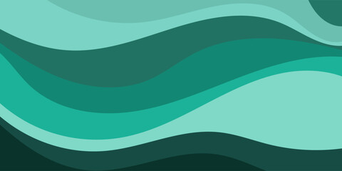 elegant green dynamic wave pattern curved line vector background