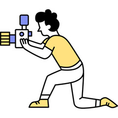 Vector photographer with camera icon on white