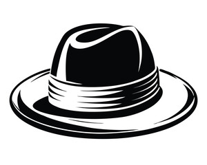 Trilby hat vector silhouette
