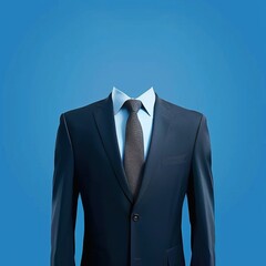 Professional Men's Suit ID Photo Template: Elevate Your Image with a Stylish Blue Background