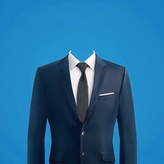 Professional Men's Suit ID Photo Template: Elevate Your Image with a Stylish Blue Background