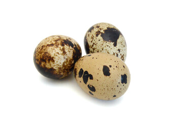 Quail eggs are isolated on a white background