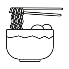 bowl of meatball noodles icon vector
