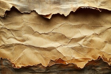 Crumpled and Torn Brown Paper Texture