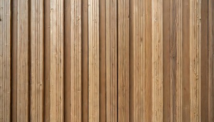 Wall made of wooden panels. Vertical wooden slats for facade cladding. Timber stripes made of beige pine. A modern plank surface for interior and exterior design