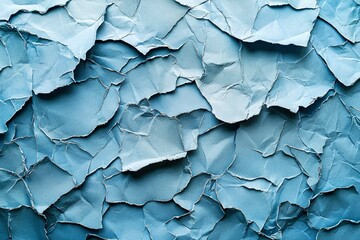 Fototapeta premium A Close-Up View of Deeply Creased and Crumpled Blue Paper