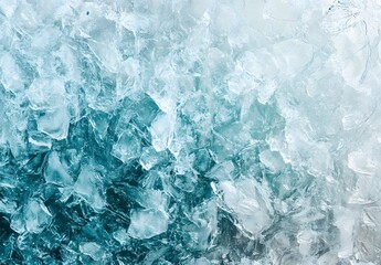 Abstract Ice Texture with Teal and White Patterns
