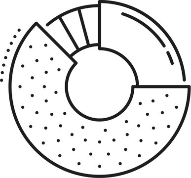 recommend clip art: Business data analytics, donut chart line icon. Business research performance analytics outline icon, company strategy report analysis or finance statistic line vector pictogram with circle diagram