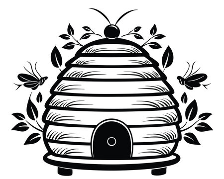 recommend clip art: A wooden beehive vector silhouette