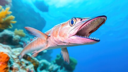 Fototapeta premium Colorful Fish Swimming in Vibrant Coral Reef