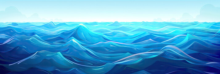 Aqua Ocean Waves Backdrop for Fun and Relaxed Gaming