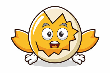 Broken Egg mascot logo design vector