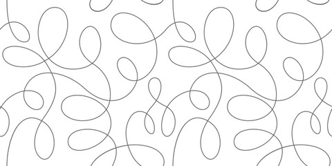 Seamless continuous line pattern. Abstract squiggly background with continuous lines. Curvy intersections of ropes