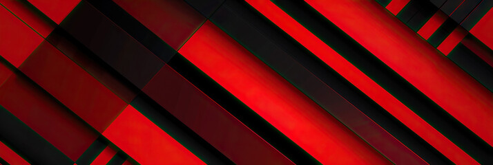 Obraz premium Bold Red & Black Stripes Abstract Geometric Pattern