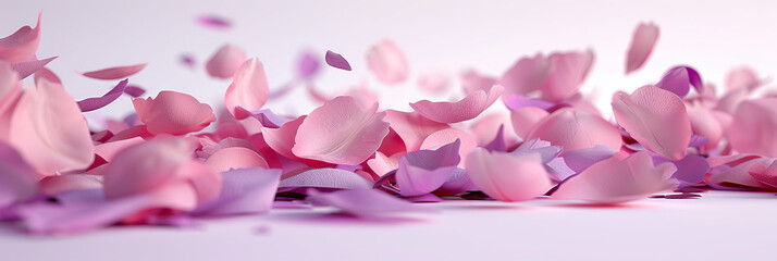 Fototapeta premium Soft Pink & Lavender Flower Petals Fallen on Ground