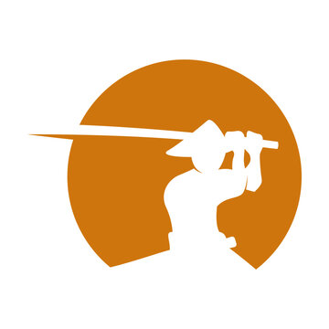 recommend clip art: Samurai logo icon design