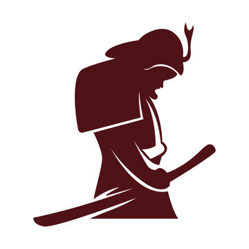 recommend clip art: Samurai logo icon design