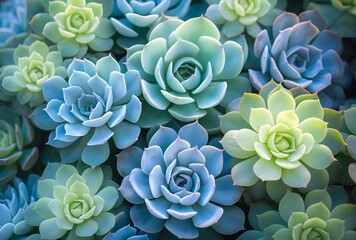 Abstract Succulents: Blue and Green Rosettes