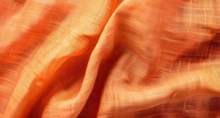 Orange Linen Fabric Texture Background
