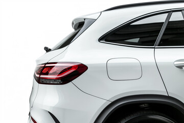 Fototapeta premium White car detail over a white background. Ai 