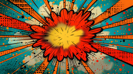 Abstract Comic Book Explosion Background Illustration