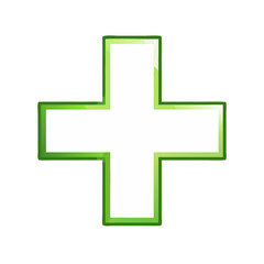 Fototapeta premium Minimalist medical cross icon for healthcare applications and websites