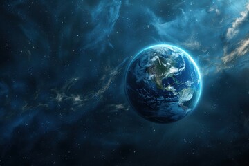 Obraz premium Global warming, deforestation, and natural disasters impact Earth’s ecosystem.