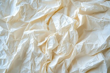 Obraz premium Closeup of Wrinkled White Tissue Paper