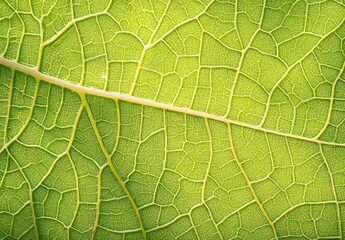Fototapeta premium Intricate Green Leaf Texture Closeup