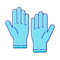 Minimalist medical glove icon symbolizing safety, hygiene, and protection