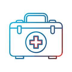Obraz premium Simple icon of a first aid kit, ideal for health apps and emergency services