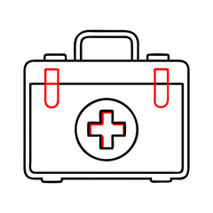 Obraz premium Minimalist first aid box symbol, representing medical care and treatment