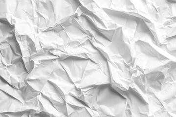 Fototapeta premium Close-up of a Crumpled White Paper Surface