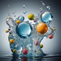 Bubbles in water transparent background