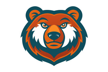 Brown Bear head mascot design vector