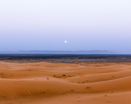 Full Moon over the Sahara Desert
