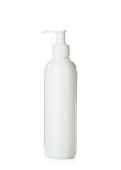 One shampoo bottle isolated on white. Personal care product